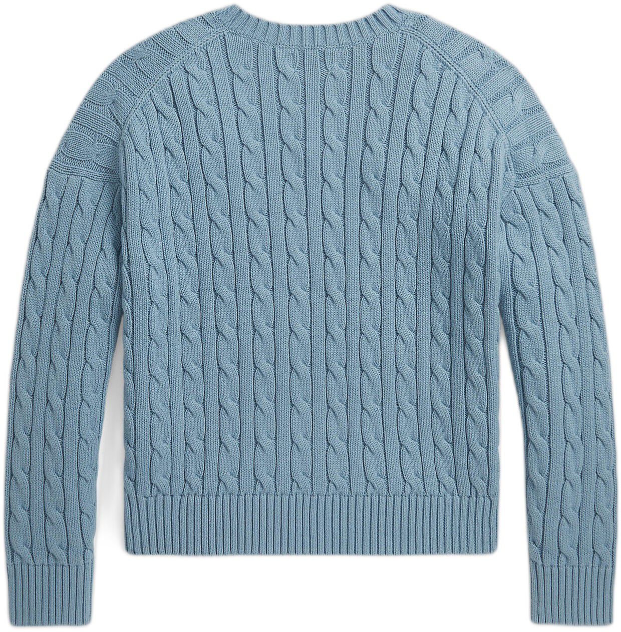 Cable-Knit Cotton V-Neck Sweater
