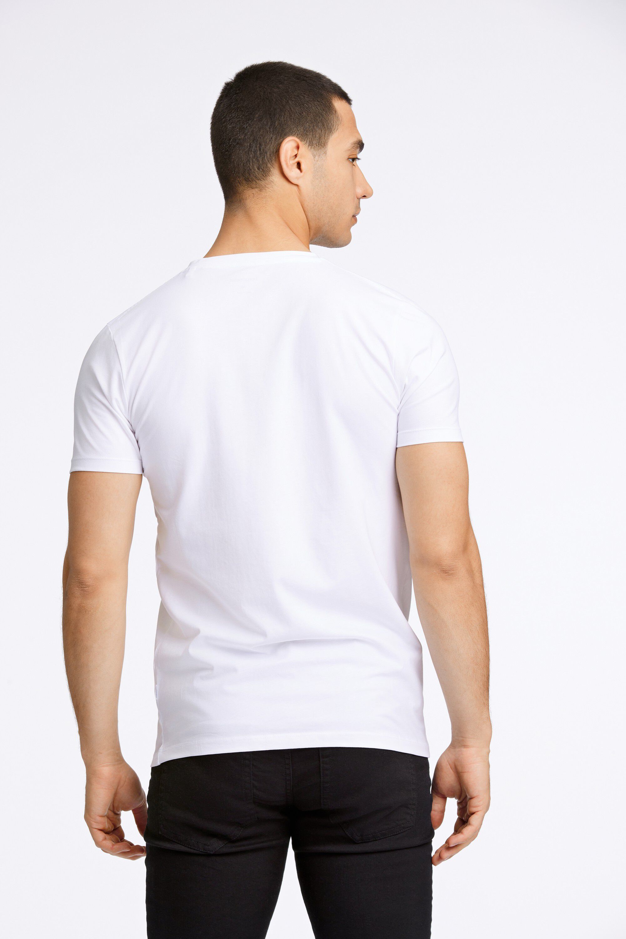 Mens stretch v-neck tee S/S