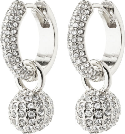 EDTLI crystal hoop earrings silver-plated