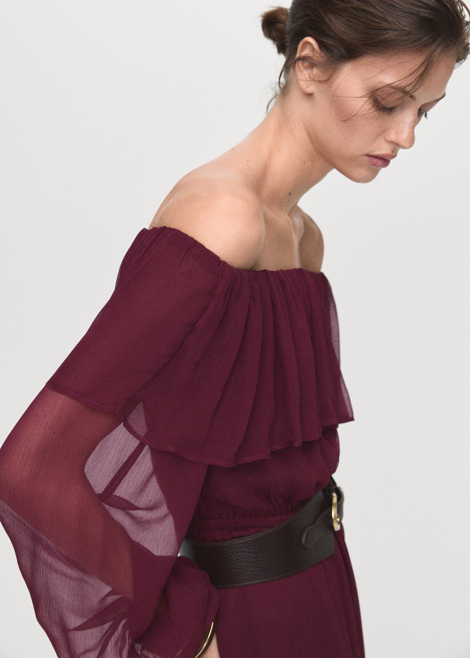 Strapless dress with ruffles