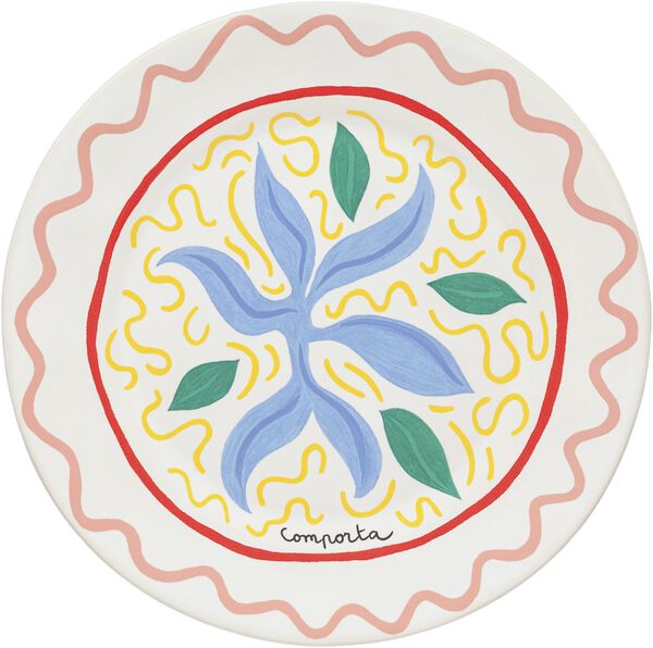 Tallrik flat Bliss 27 cm Blå/Koral/Rosa/Grön Keramik