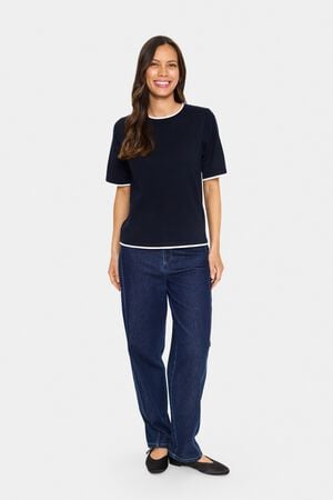 MilaSZ Contrast Stripe SS Pullover