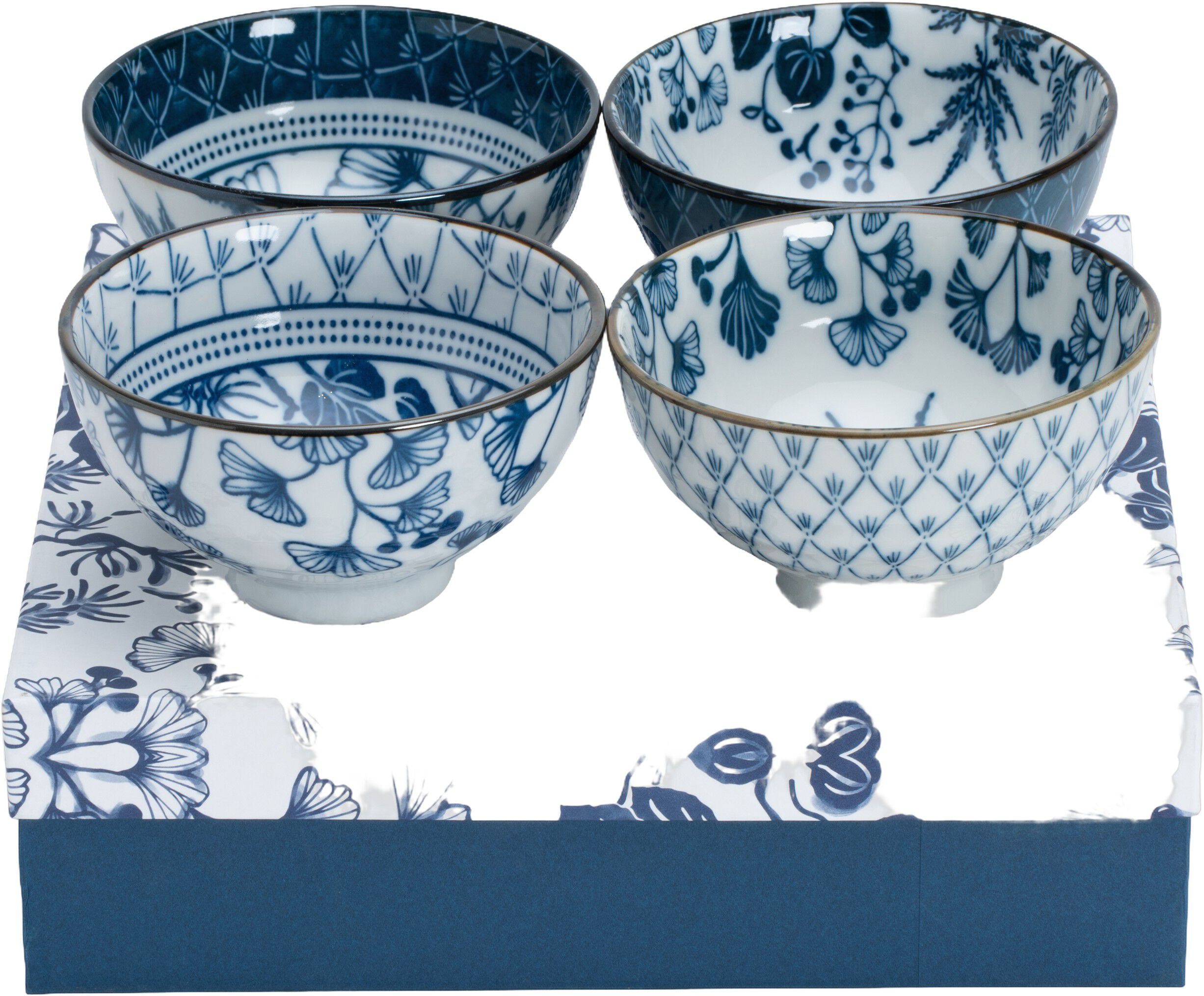 Flora Japonica Rice Bowl Giftset 4pcs 12x6.4cm 300ml 16700 1