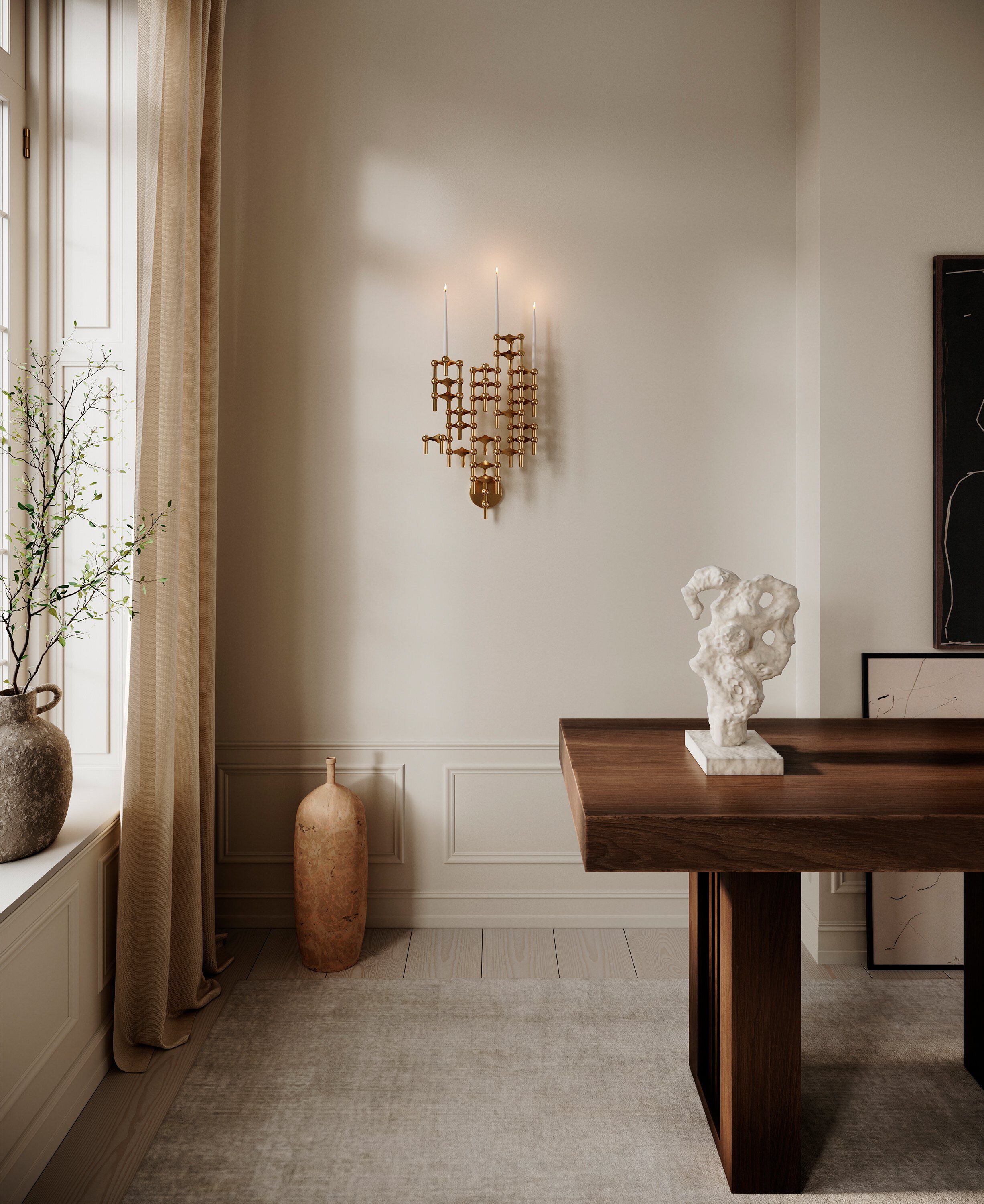 STOFF Nagel wall hanger - solid brass