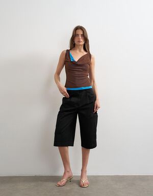 TSCECILIA MESH COWL NECK TOP JRS