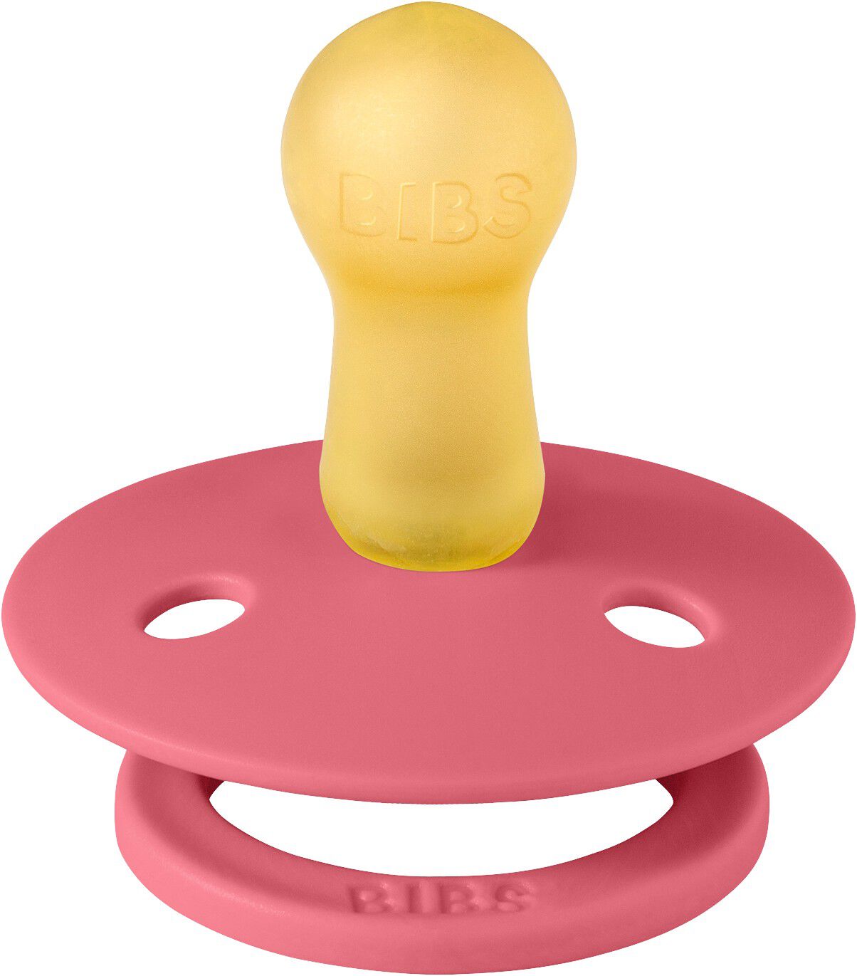 BIBS Pacifier Studio Colour Block Latex Size 2 Coral/Baby Pi