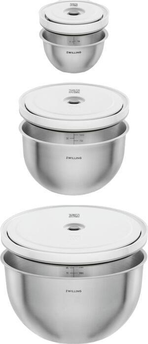 Fresh & Save BOWLS Vakuumsk&aring;lset S/M/L / 6-st, Rostfritt st&aring;l, Silver-