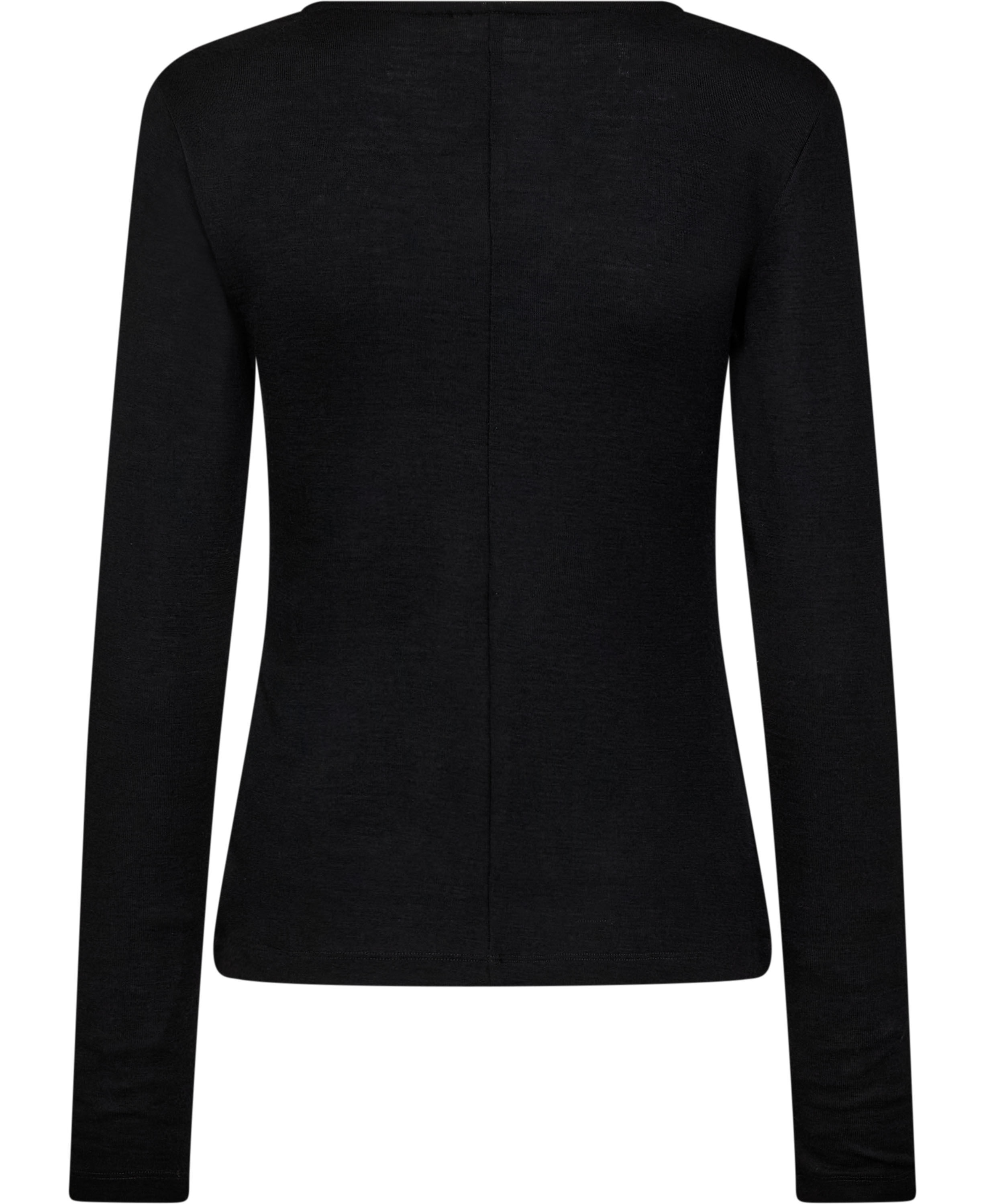 Cilla 16 V-halset bluse - 100% merino wool RWS