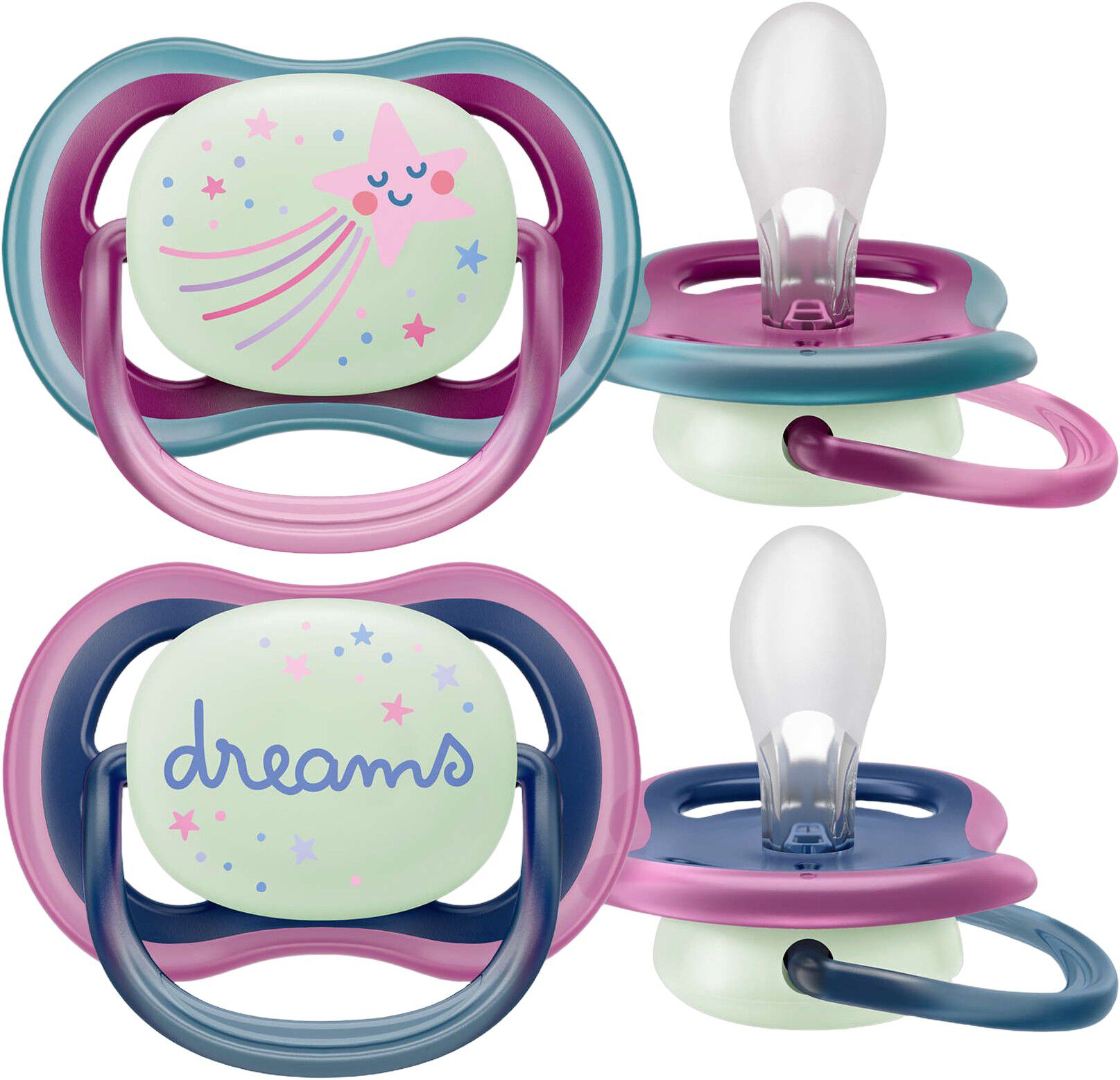 Philips Avent Ultra air sut - Pakke med2 - 6-18m night