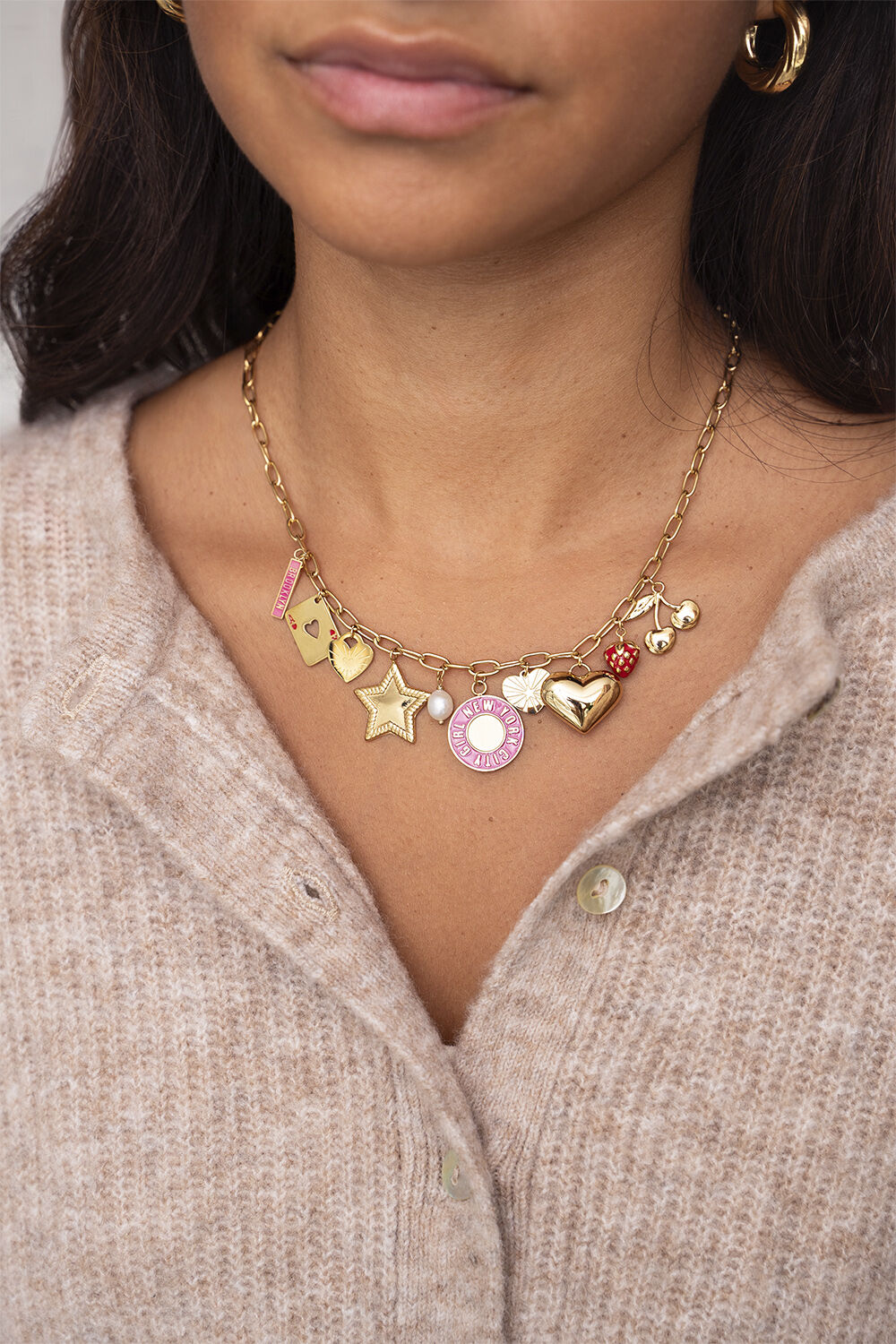 Necklace charms New York