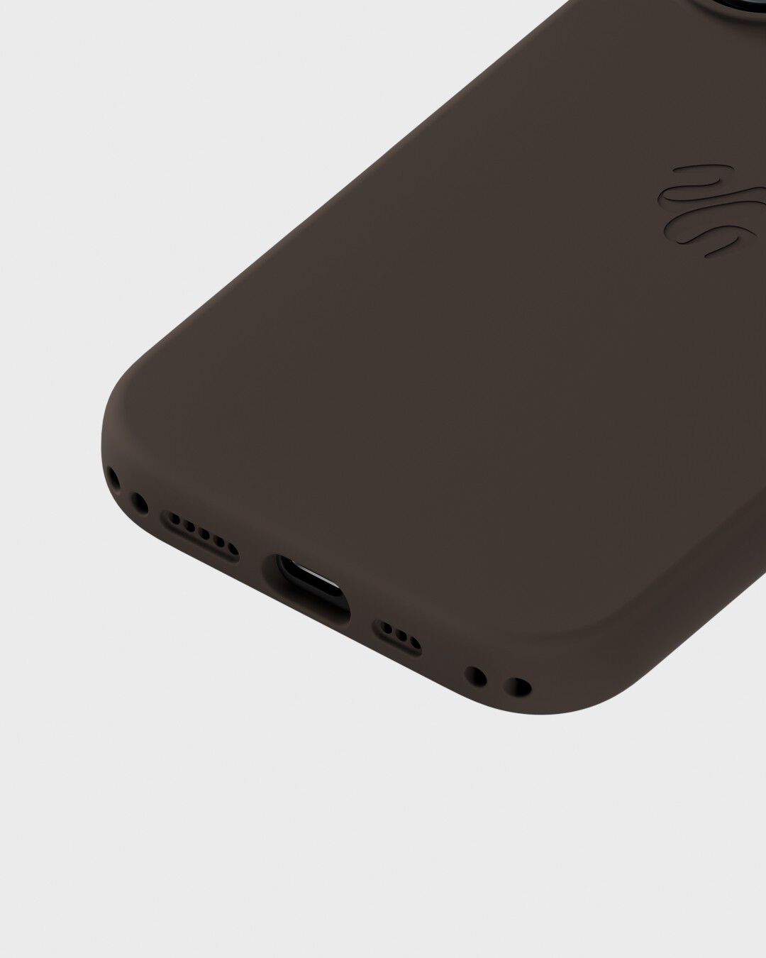 Silicone Case MagSafe Compatible iPhone 16 Chocolate