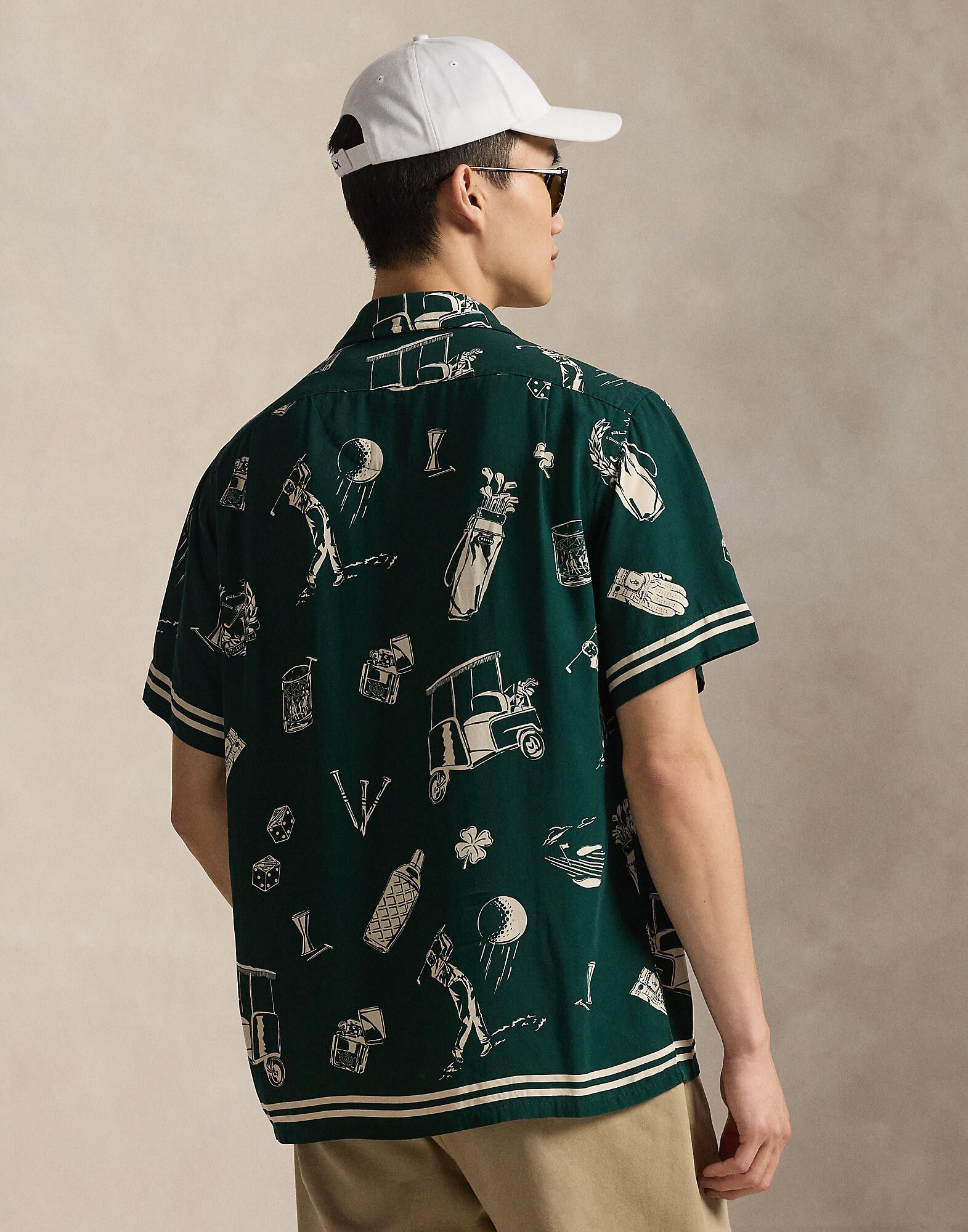 Classic Fit Golf-Print Camp Shirt