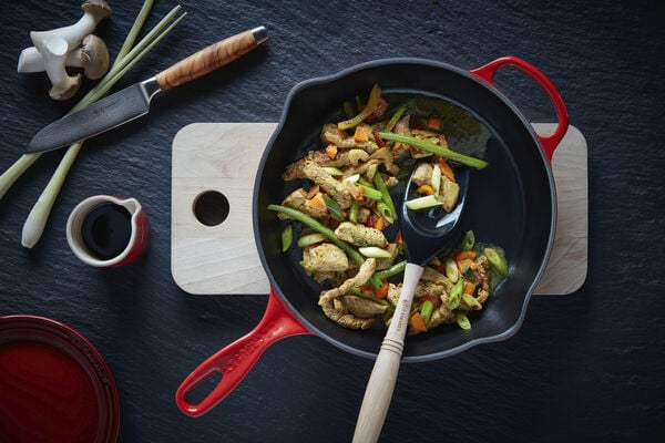 Dyb Stegepande i støbejern 26cm Cerise