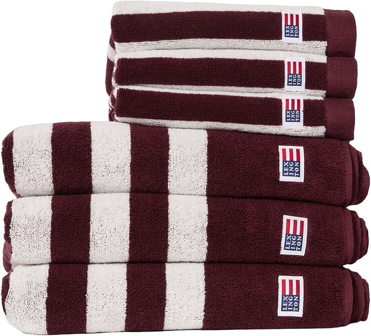 Striped Terry Towel Fig/Snow