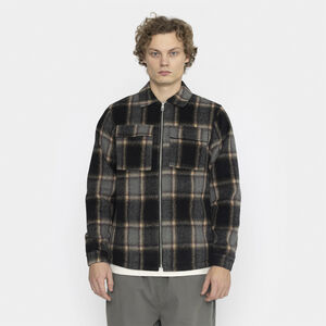 Checkered overshirt with lining and button closure