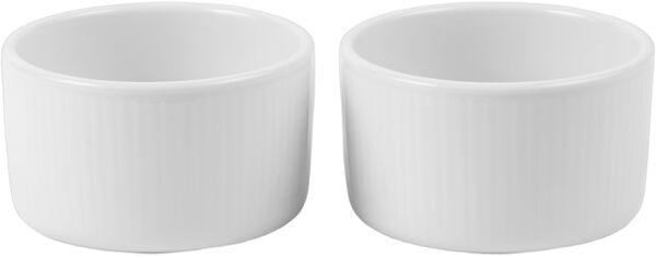Hvid Riflet Souffléskåle, 9 cm/20 cl, 2 stk