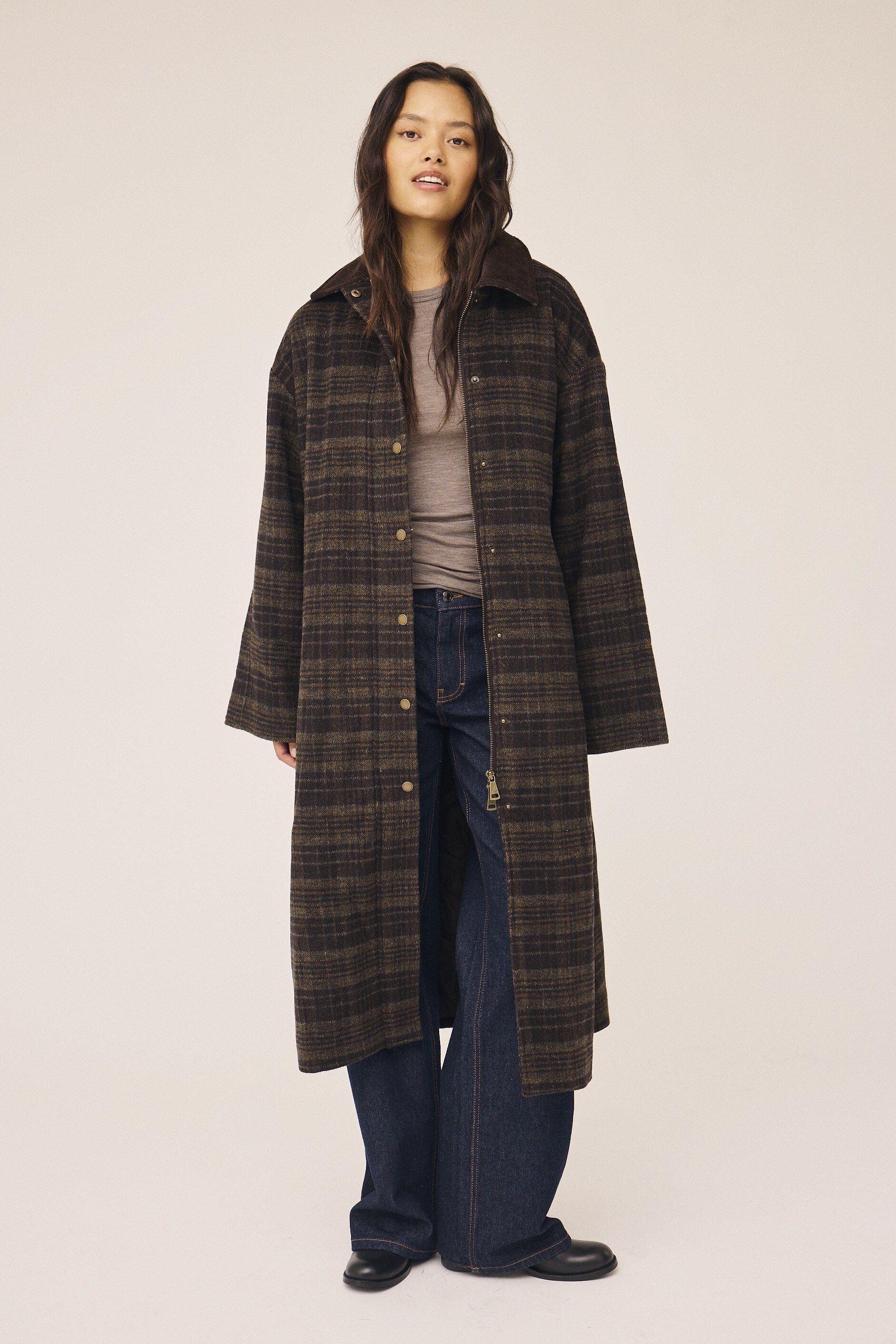 Emmy Wool 1 Coat with corduroy detail - GRS