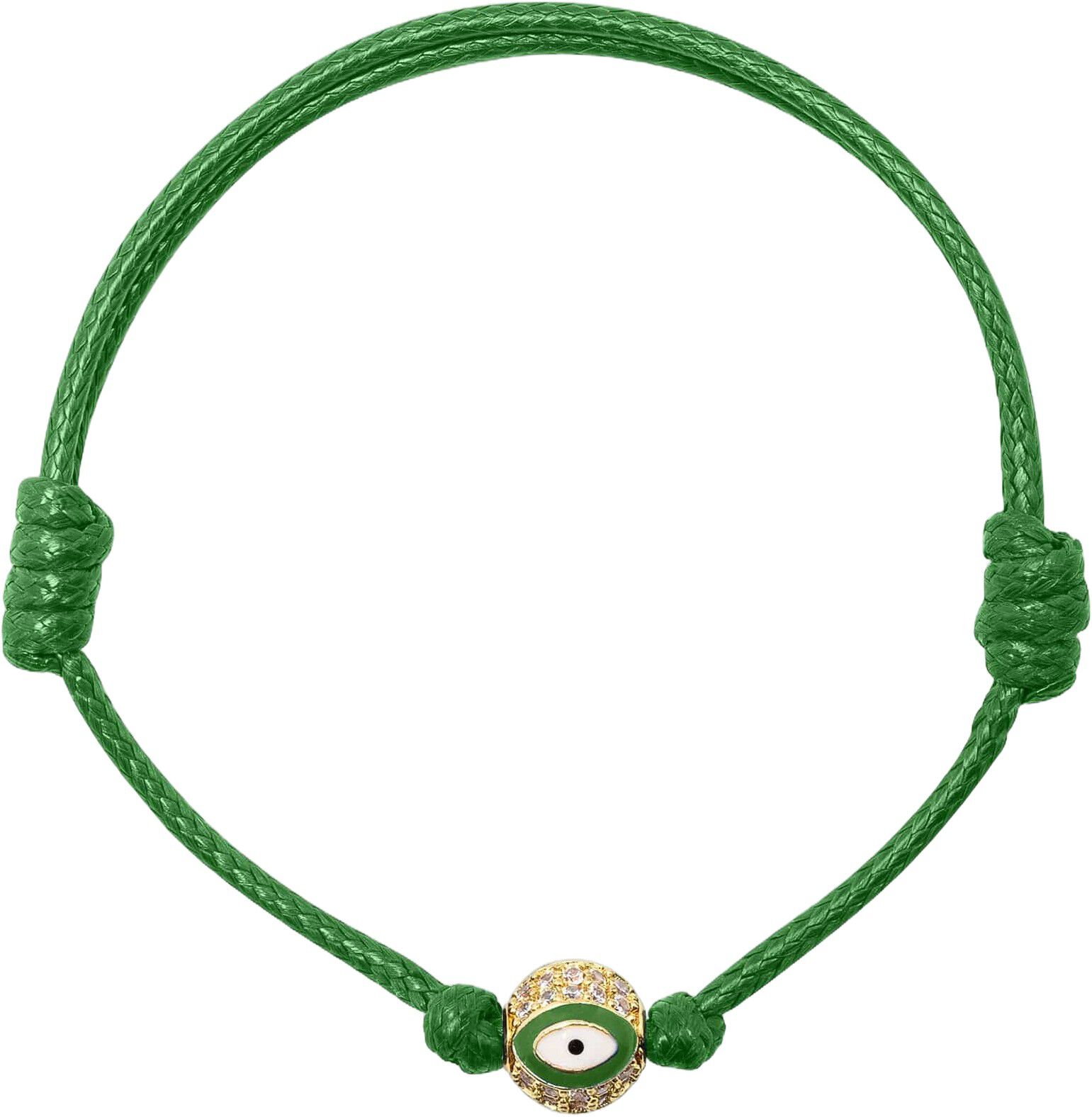 Green Evil Eye String Bracelet