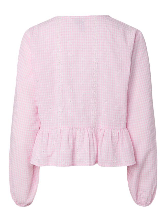 Pcmarie Ls O-Neck Tie Top Wvn D2D