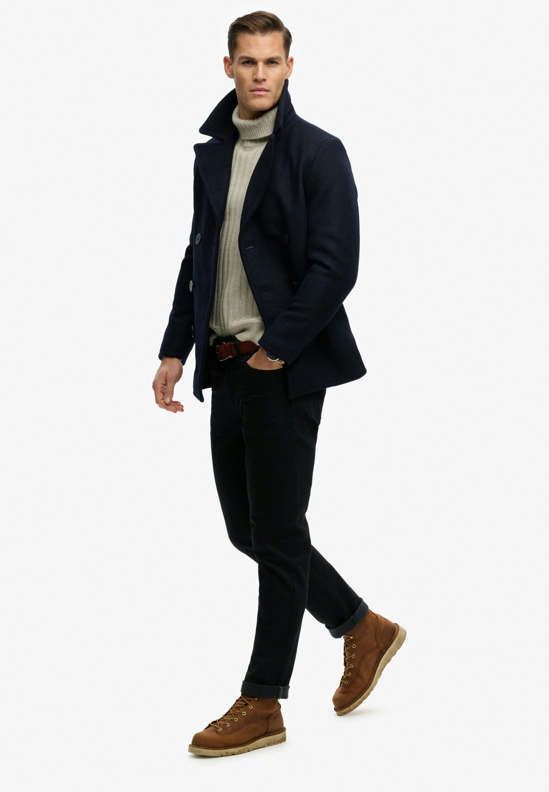 MERCHANT WOOL BLEND PEA COAT