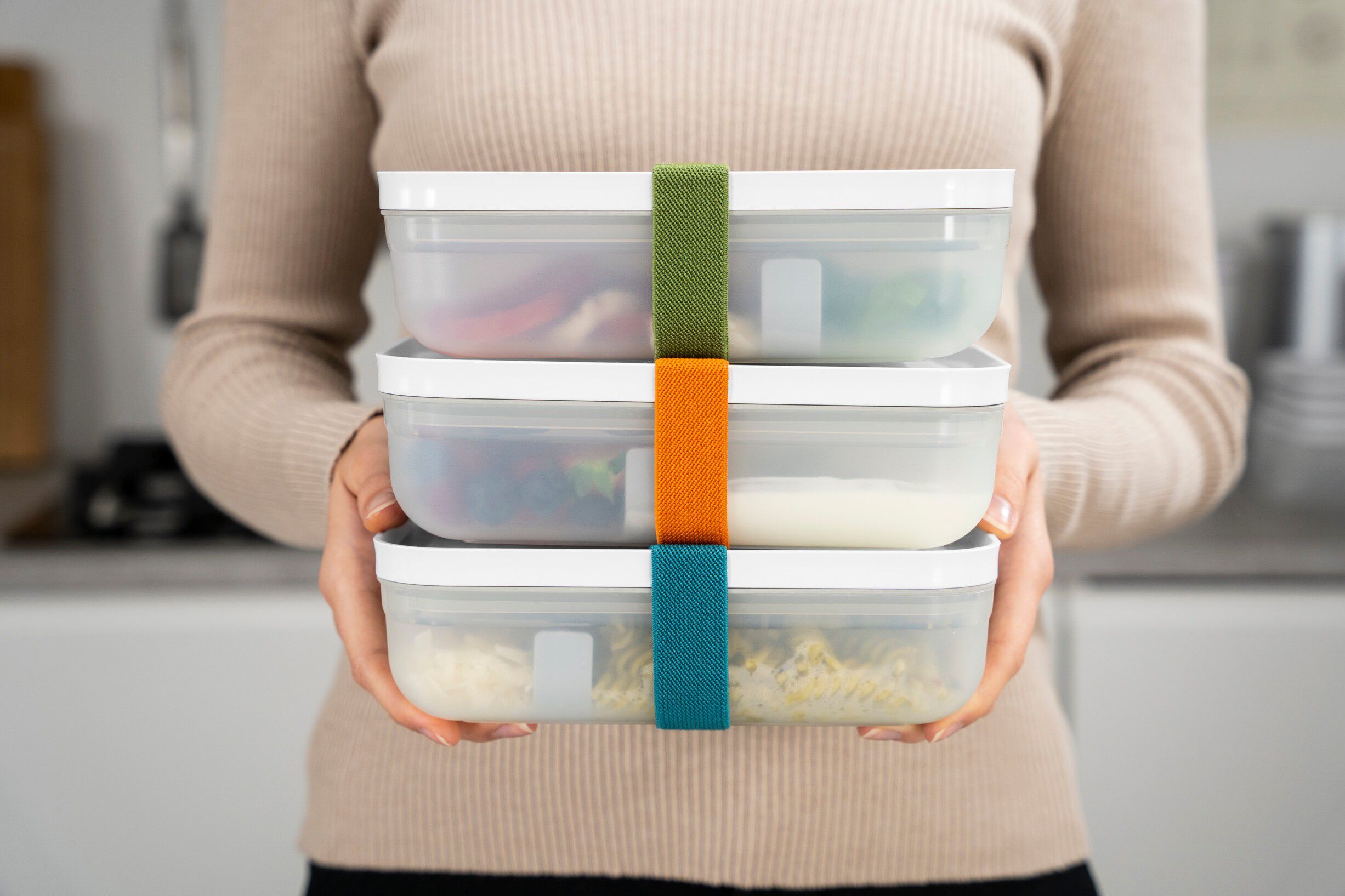 Fresh & Save Vakuum Lunchbox Set, L Flat / 6-st, Plast, Semitransparen