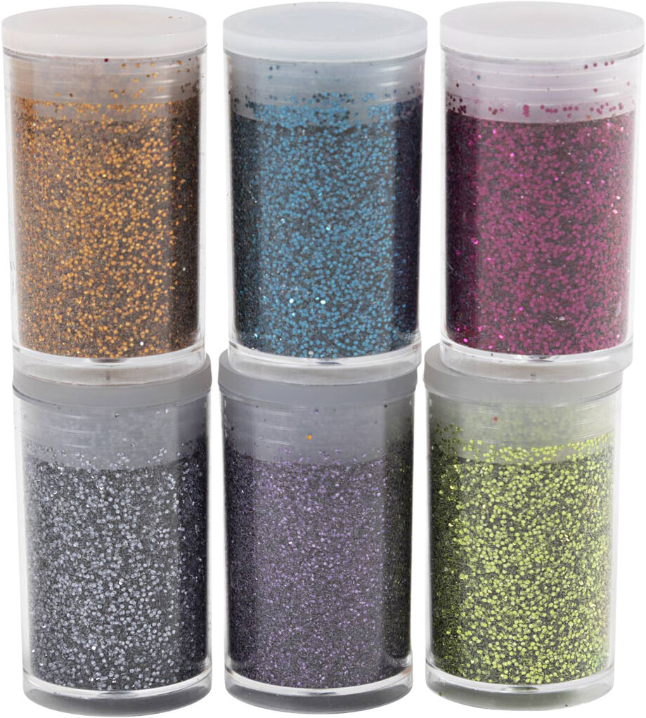 Bio-glimmer, ass. farver, 6x7ml.