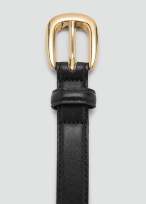 Thin belt with metal buckle