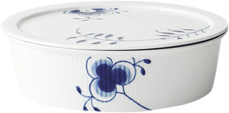 Blue Fluted Mega skål med lock 145 cl