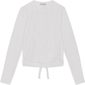 Ribbad jersey omlottblus