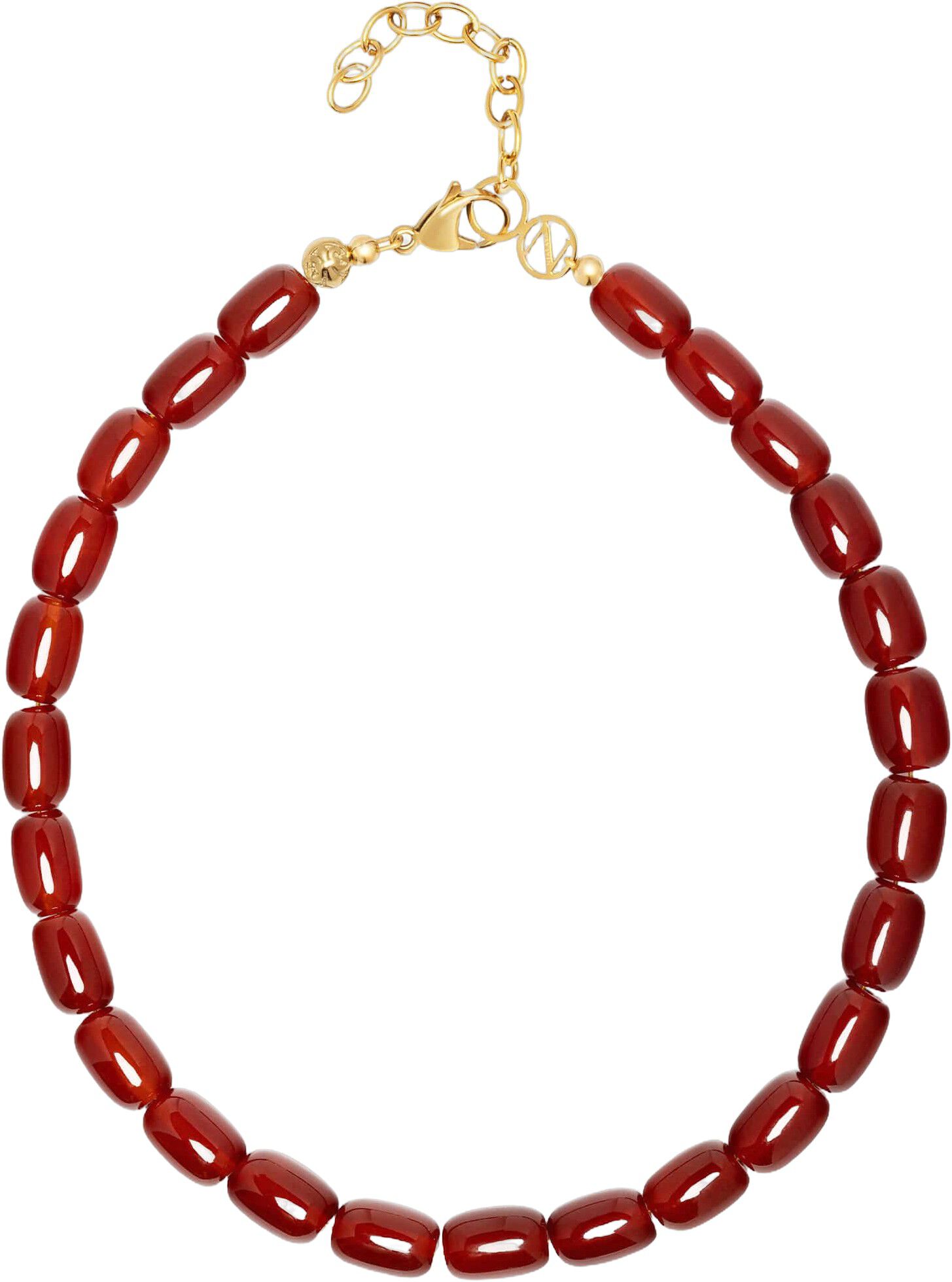 Women's Red Agate Beaded Necklace