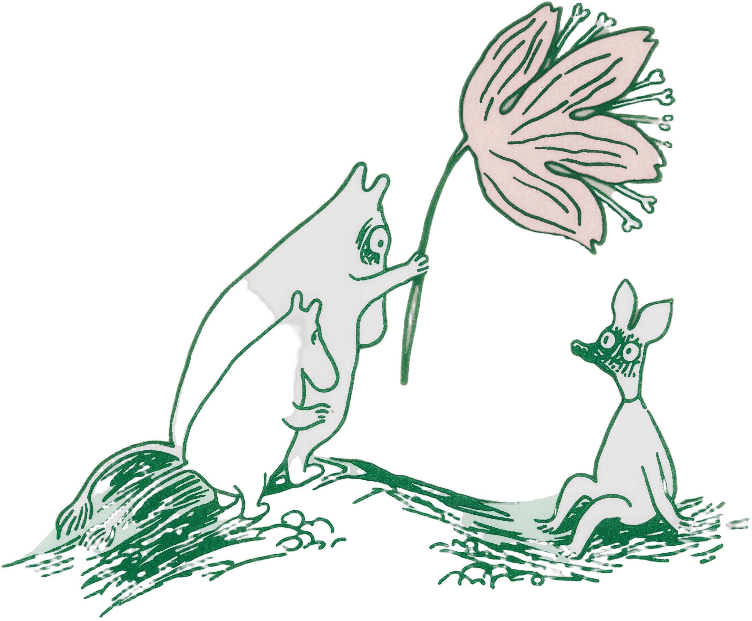 Moomin Arabia bordsk&aring;nere s&aelig;t 2stk Vildblomst Genanvendt Interi&oslash;r