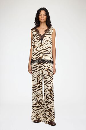 Printed Stretch Satin Elasticated P
