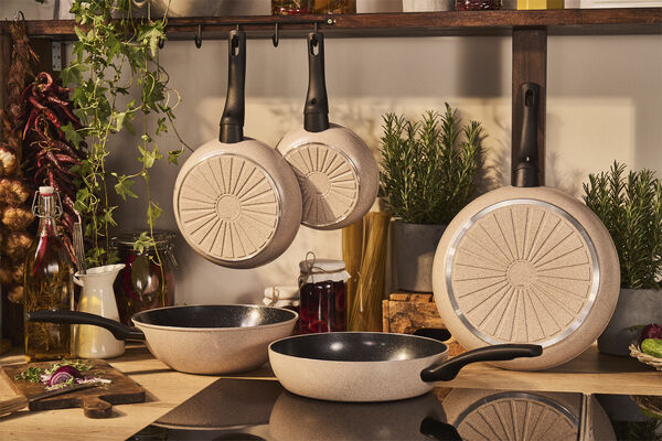 Ledro Stekpanna 28 Beige Rund Aluminum