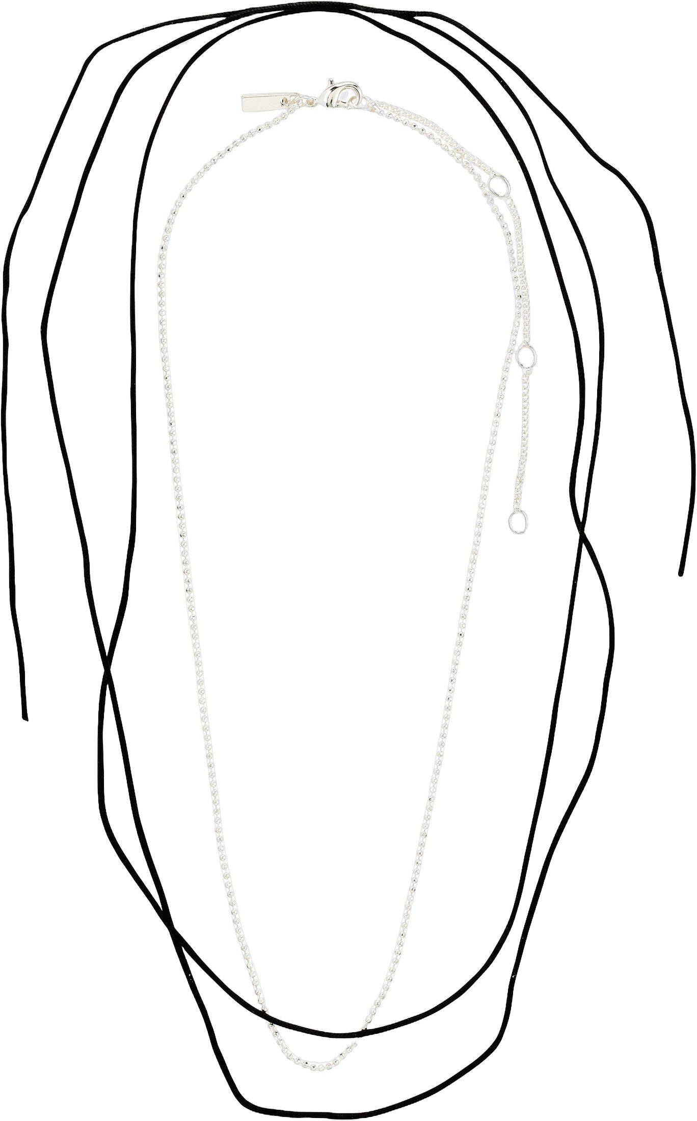 CHARM halsk&aelig;der 2-i-&eacute;t s&aelig;t, s&oslash;lvbel