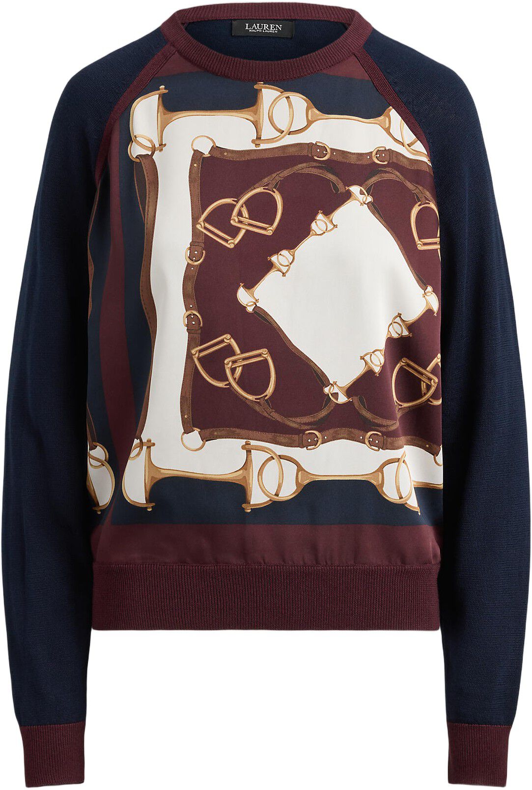 Equestrian-Print Cotton-Blend Sweater