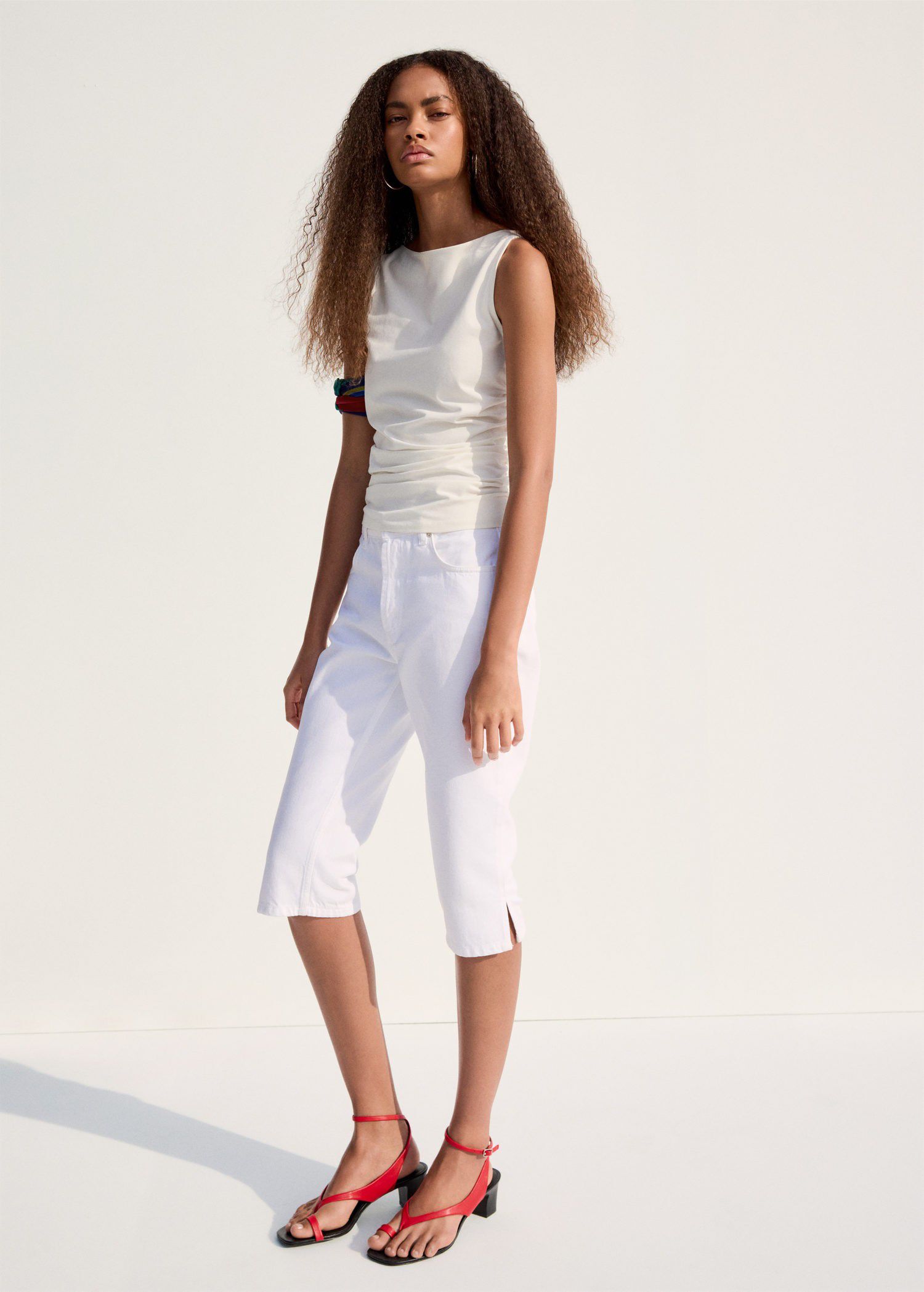 Draped cotton top
