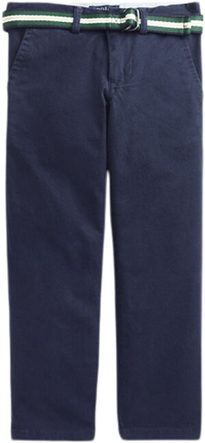 Belted Slim Fit Stretch Twill Pant