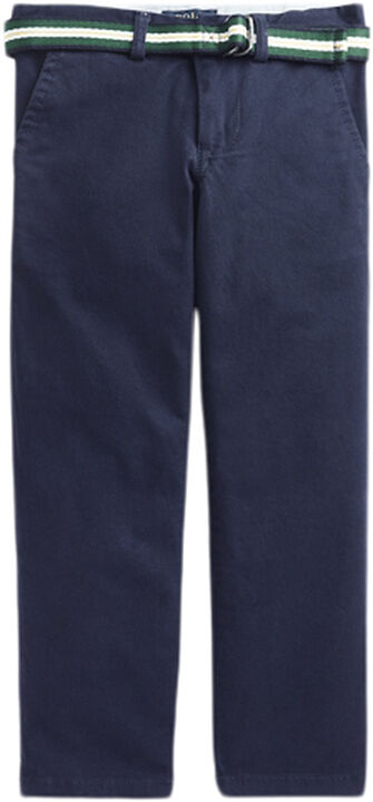 Belted Slim Fit Stretch Twill Pant