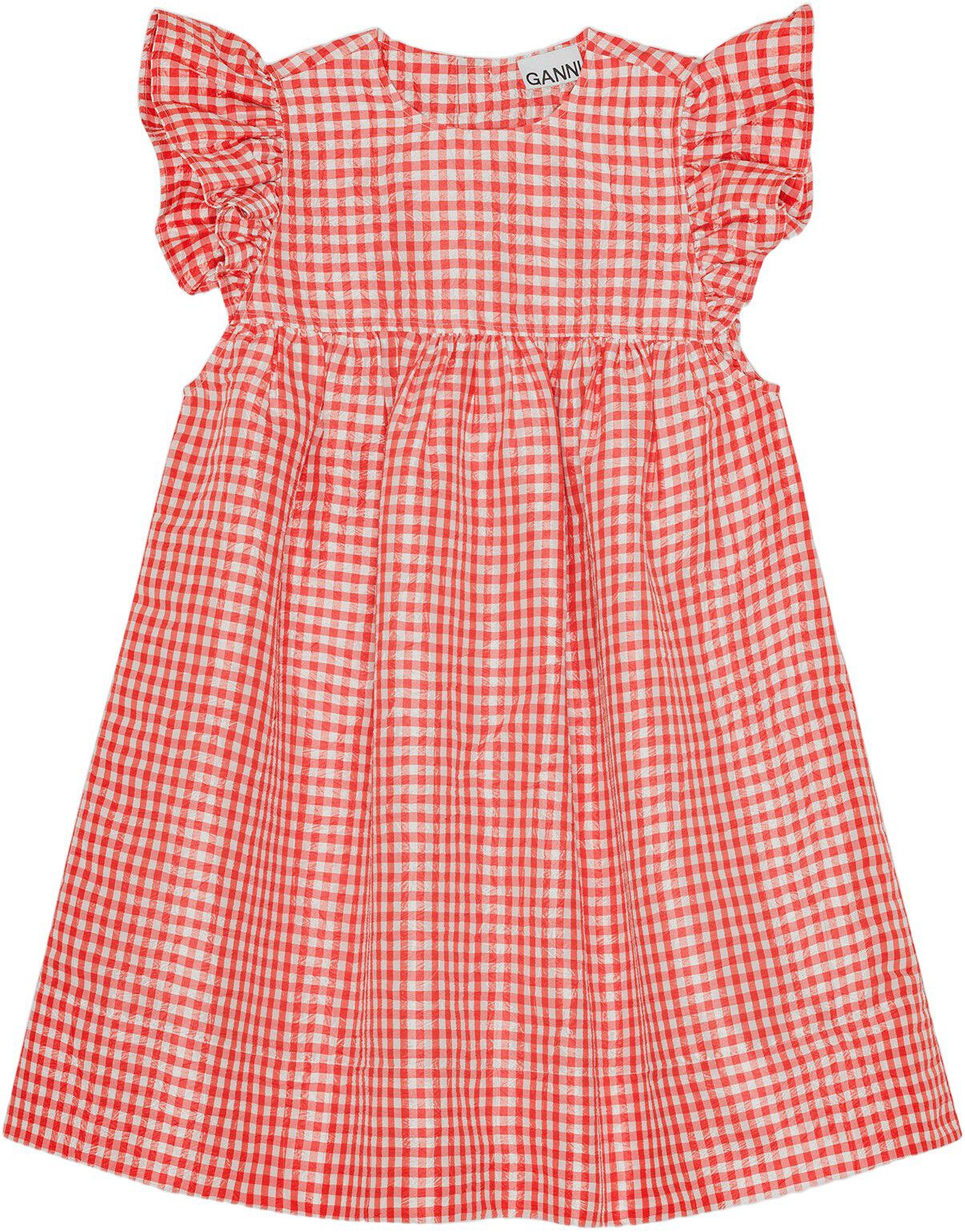 Crinkled Taffeta Check Frill Mini D