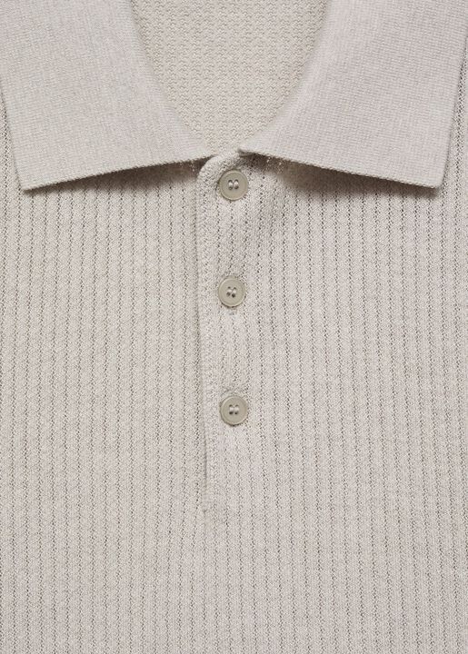 Ribbed knit polo shirt