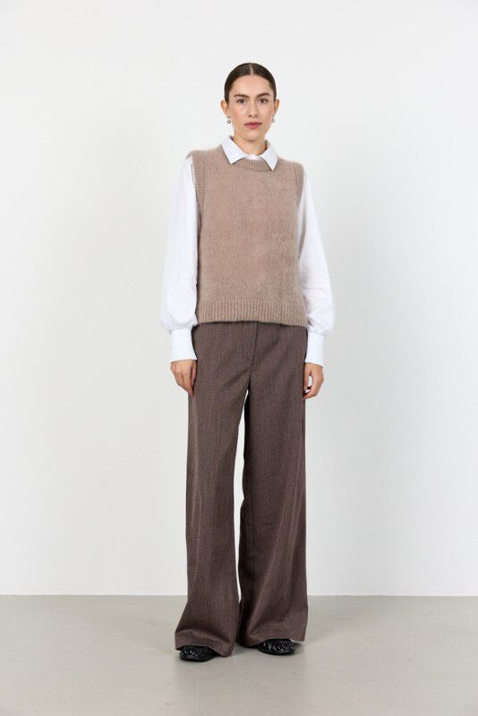 LR-NOREEN 5 Vest Lys brun