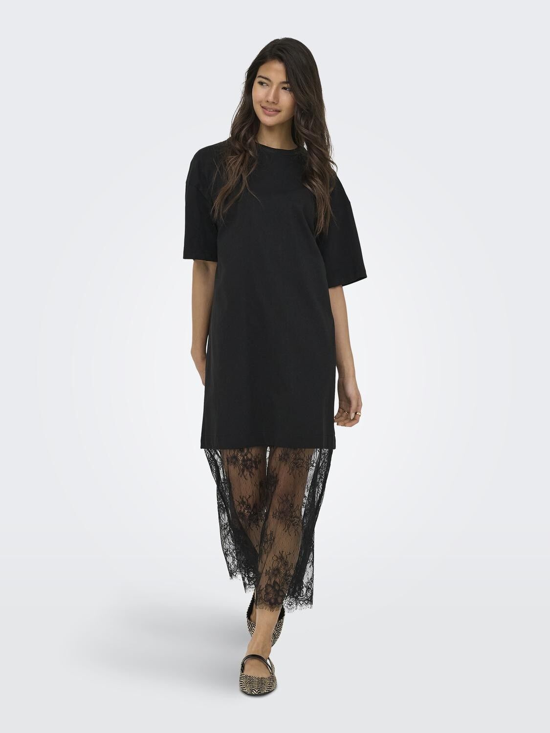 Onlcliff S/S Tee Lace Dress Wvn