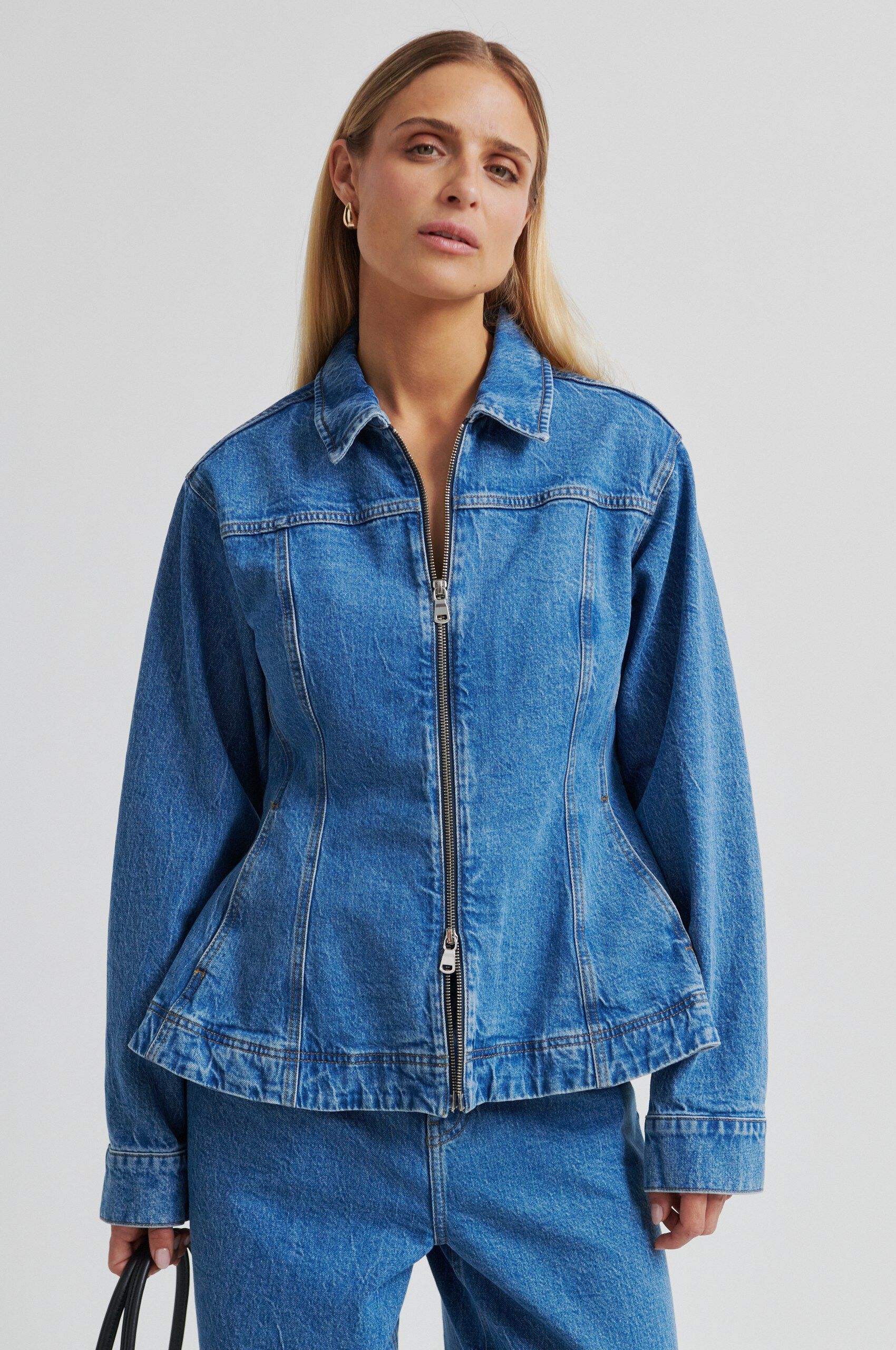 Belton Peplum Denim Jacket