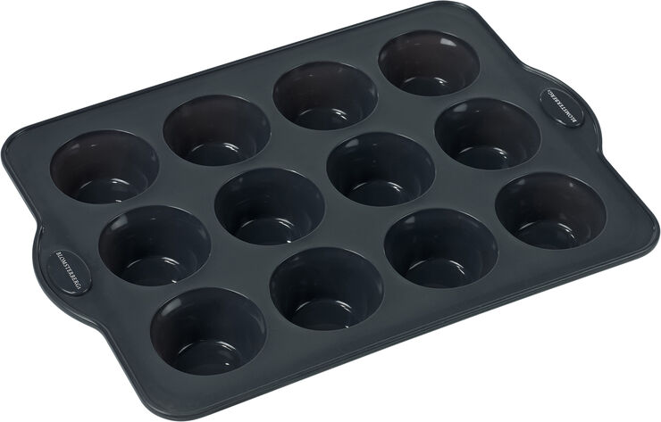 Muffinsform 12 st grå silikon