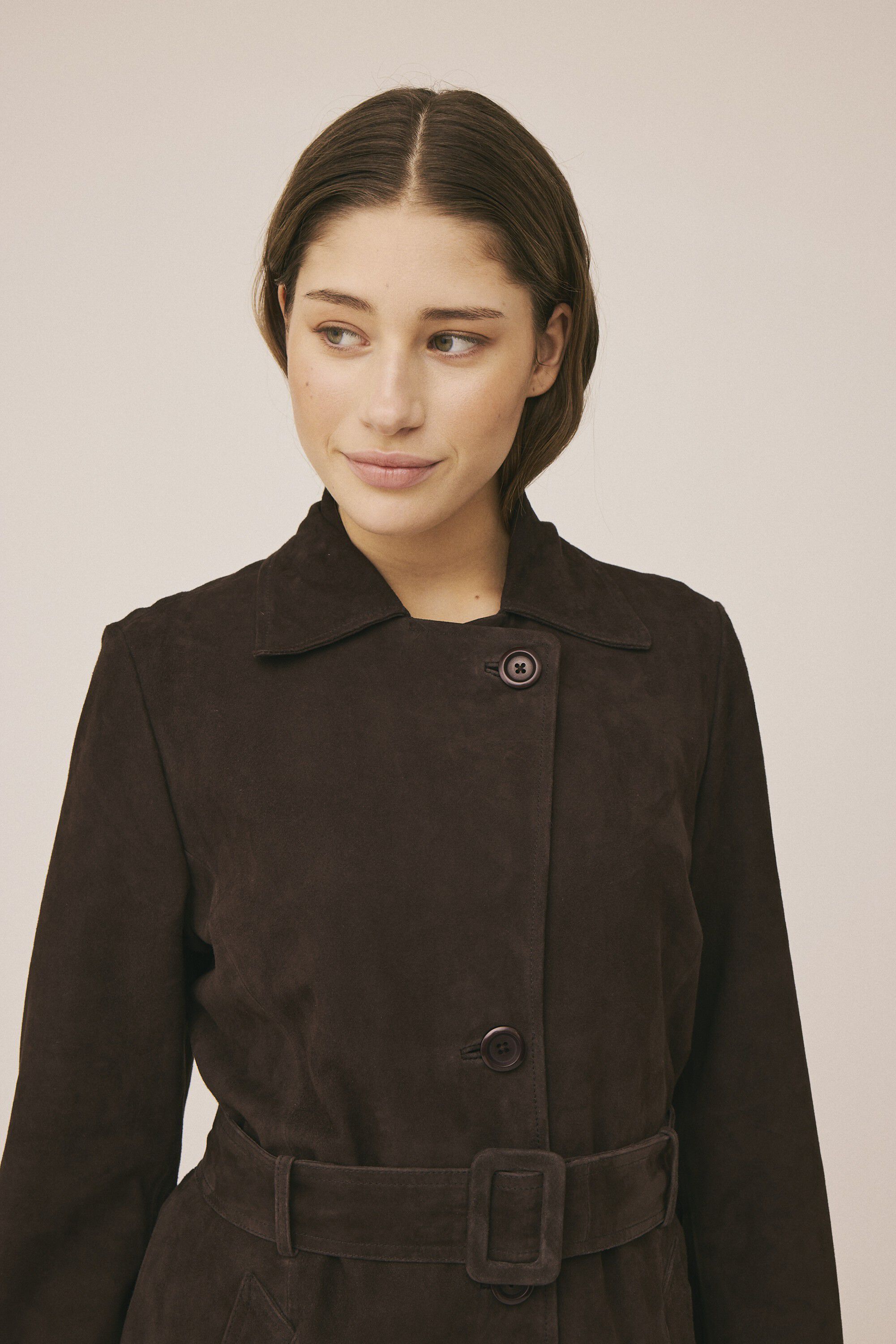 Esi 8 Trench coat - 100% Lamb suede LWG