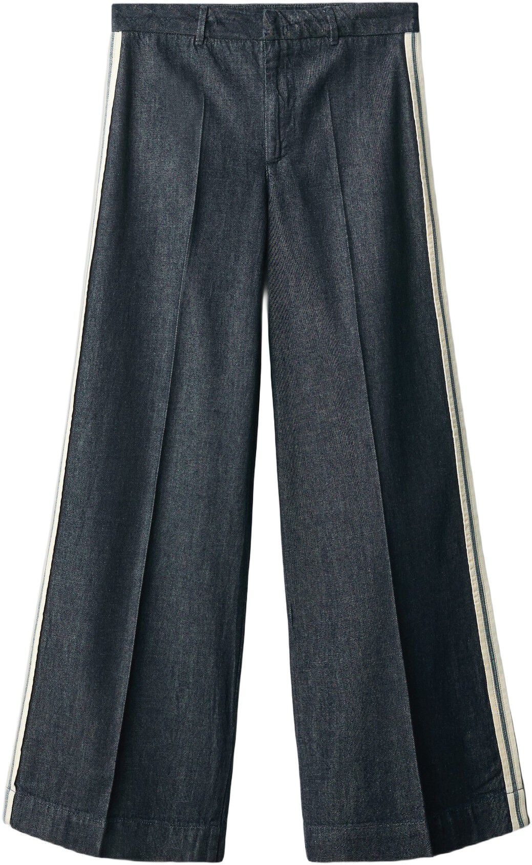 Wide-leg striped jeans