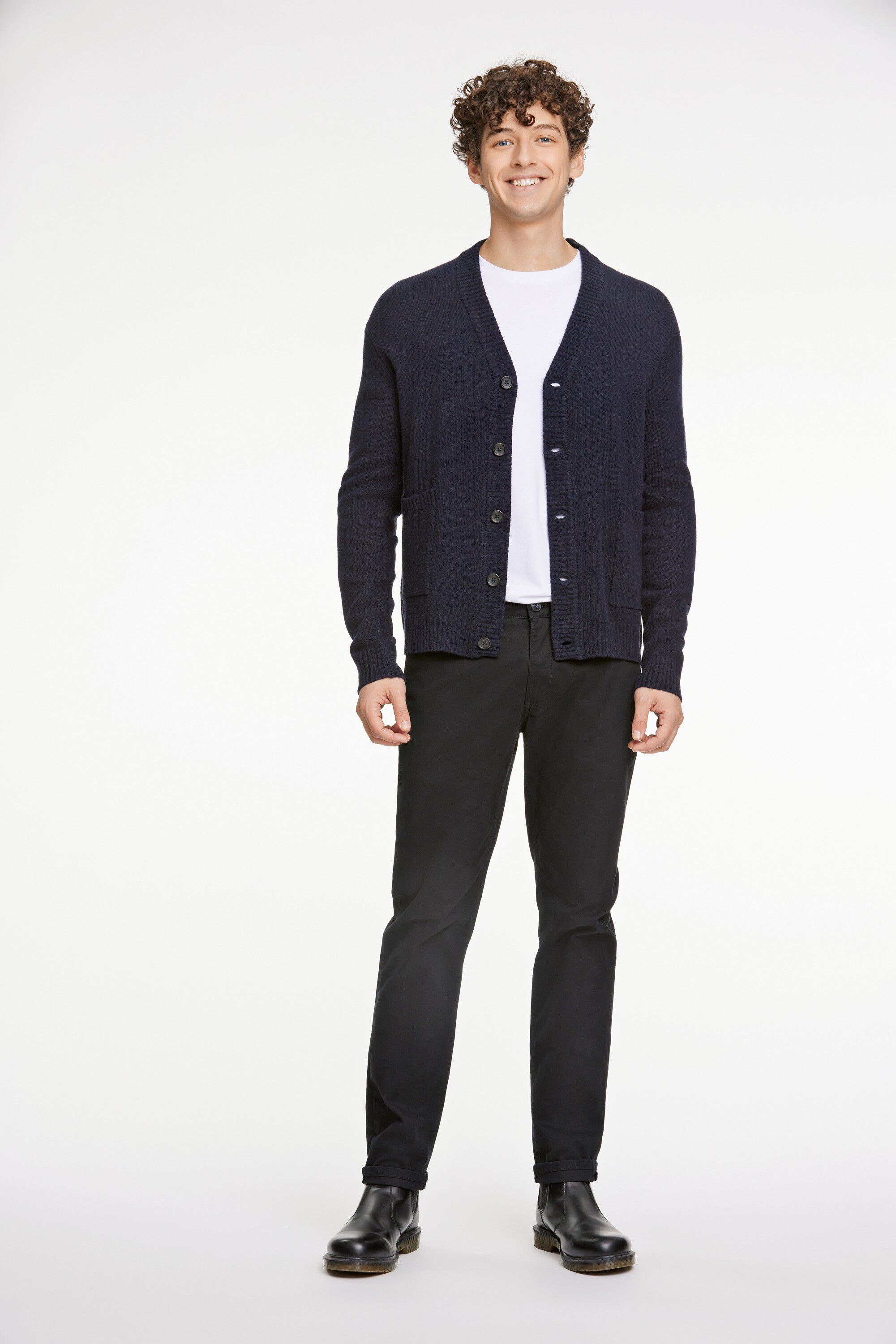 Lambswool button cardigan