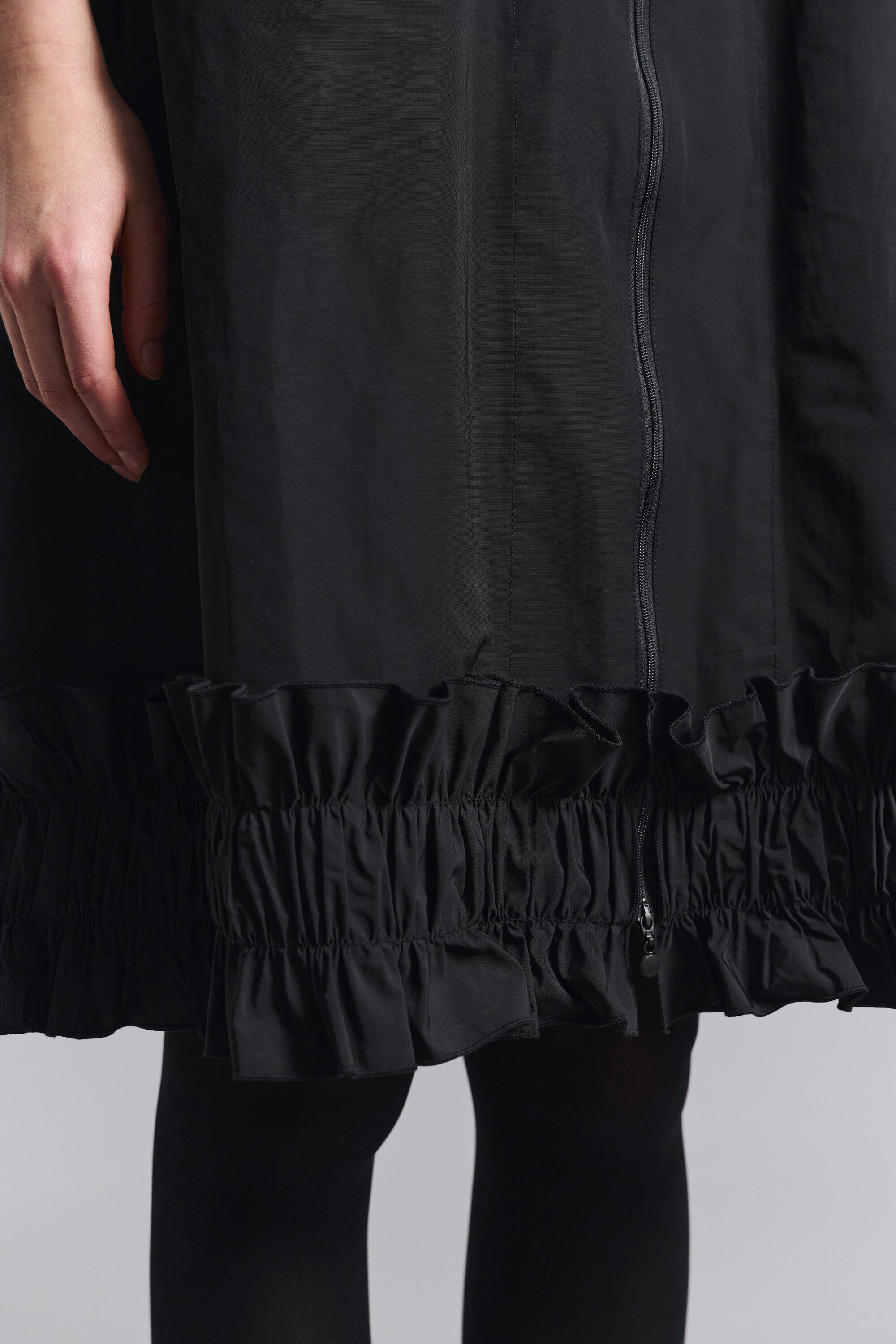 Fukkura poplin kjole med lynl&aring;s