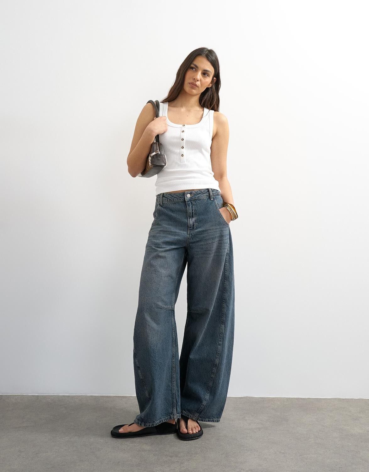 Tsella Sl Stripe Button Rib Vest Jrs