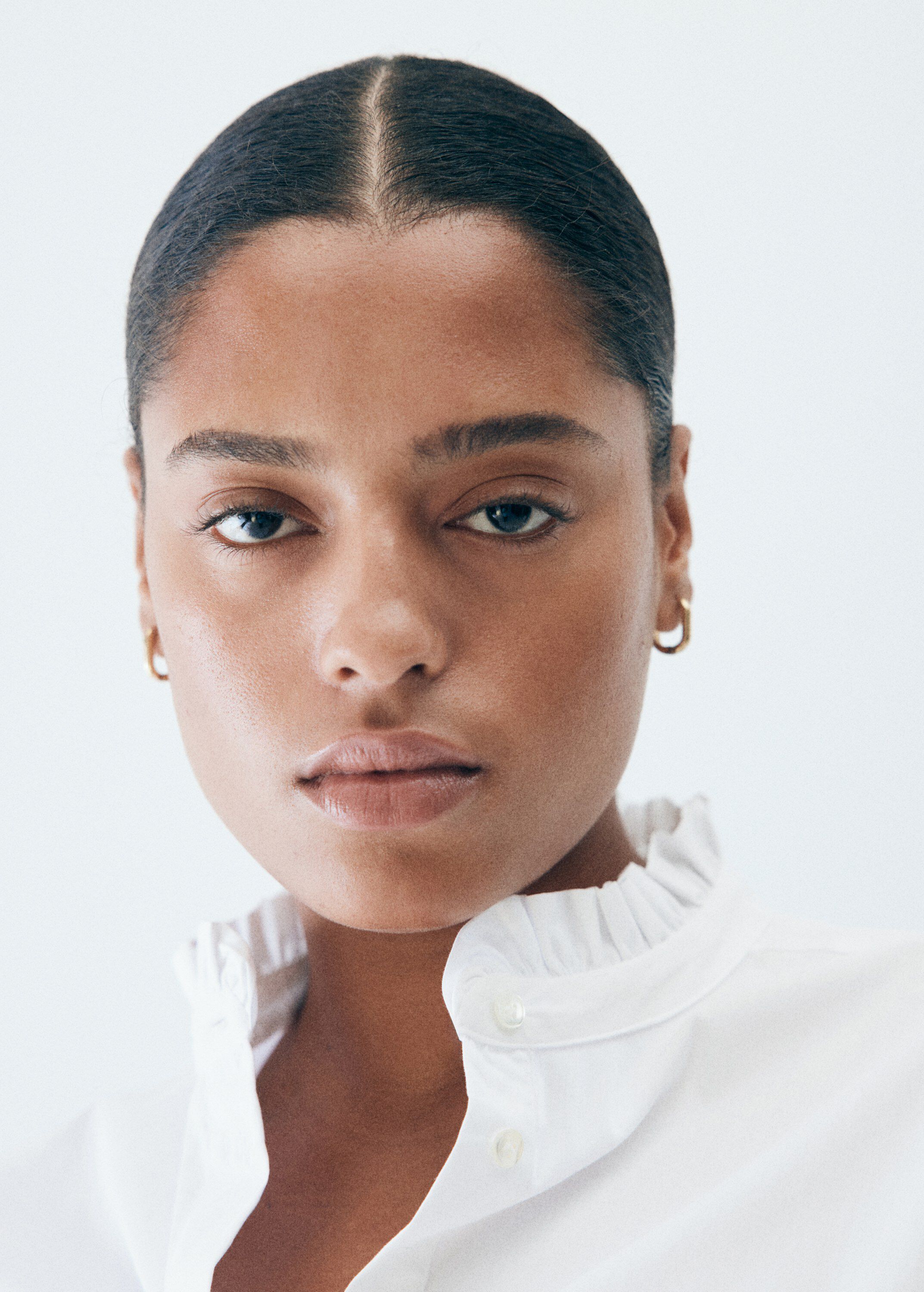Embroidered poplin shirt